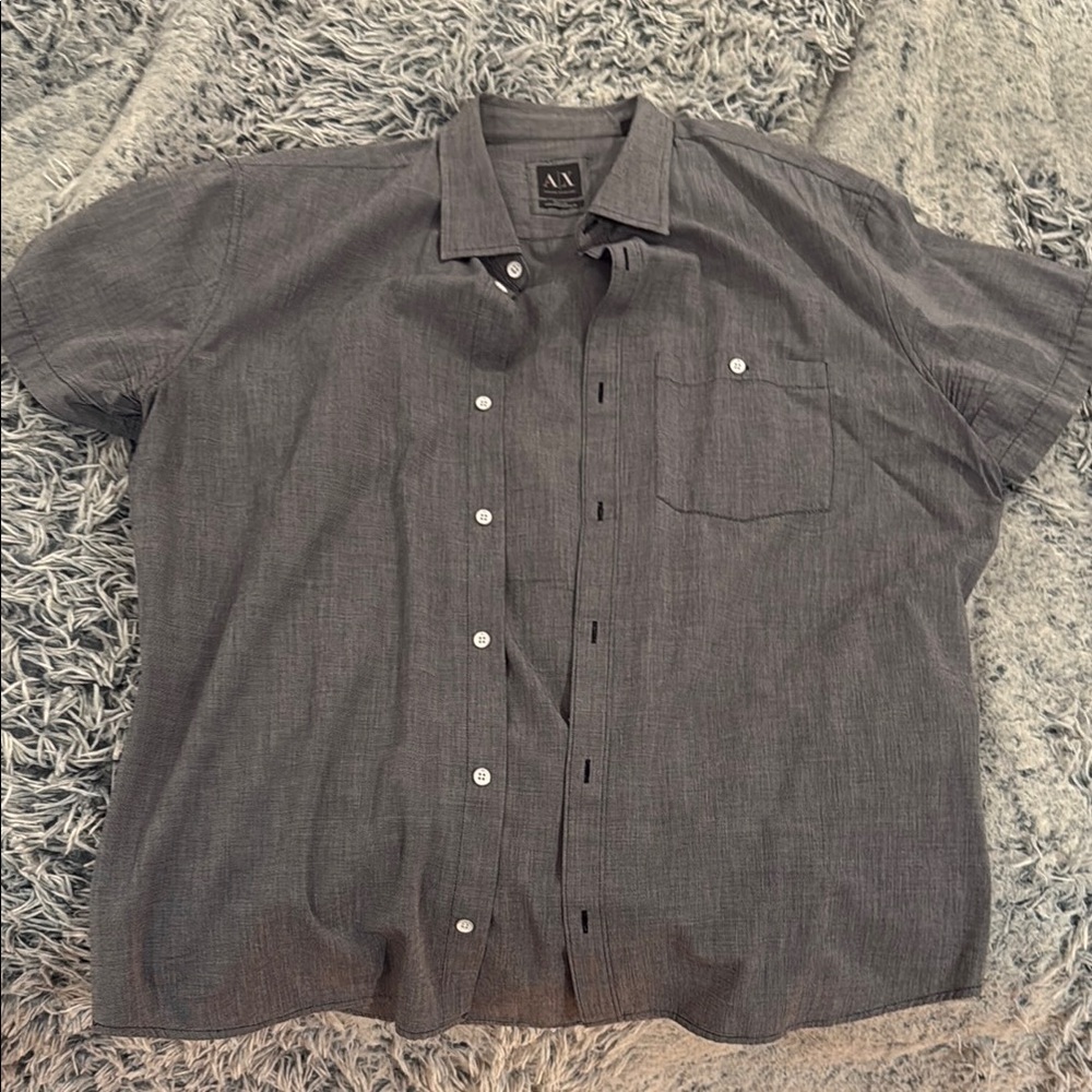 Armani Exchange Charcoal Button Down Shirt